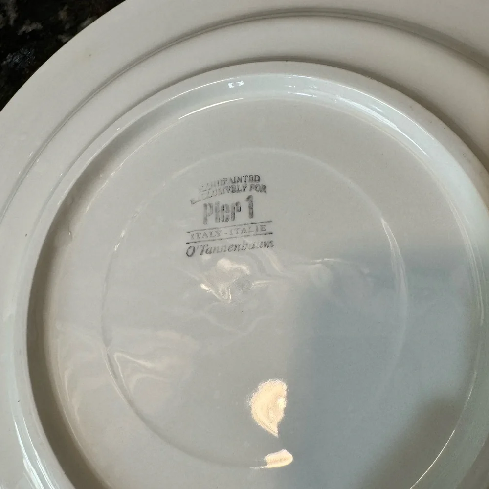 Pier 1 O’Tannenbaum charger plate.